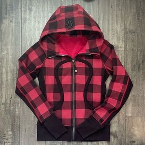 lululemon scuba hoodie zip up red flannel!